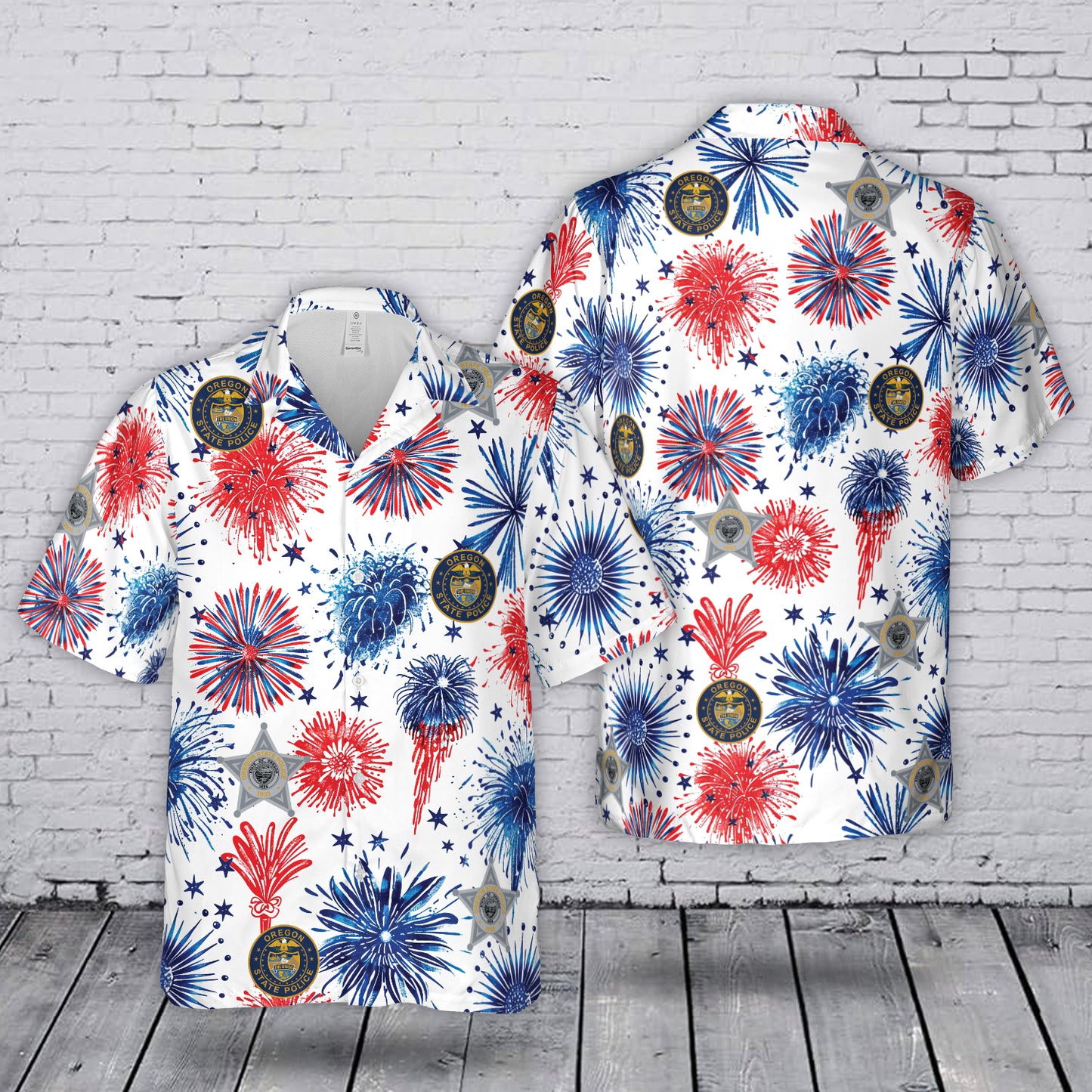 4th Of July Oregon State Police Hawaiian Shirt