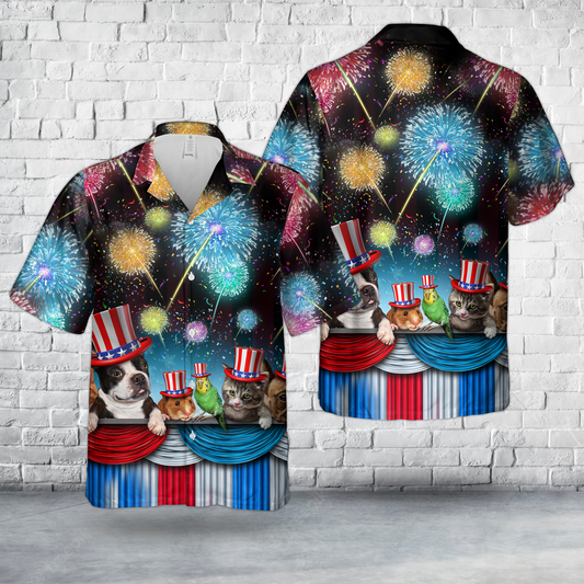 4th Of July Pet Celebration And Independence Day Pets Hawaiian Shirt