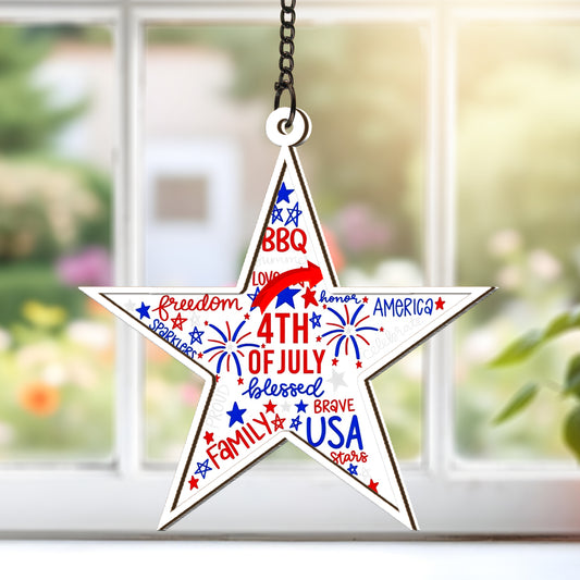 4th of July Custom Shape Window Hanging Suncatcher