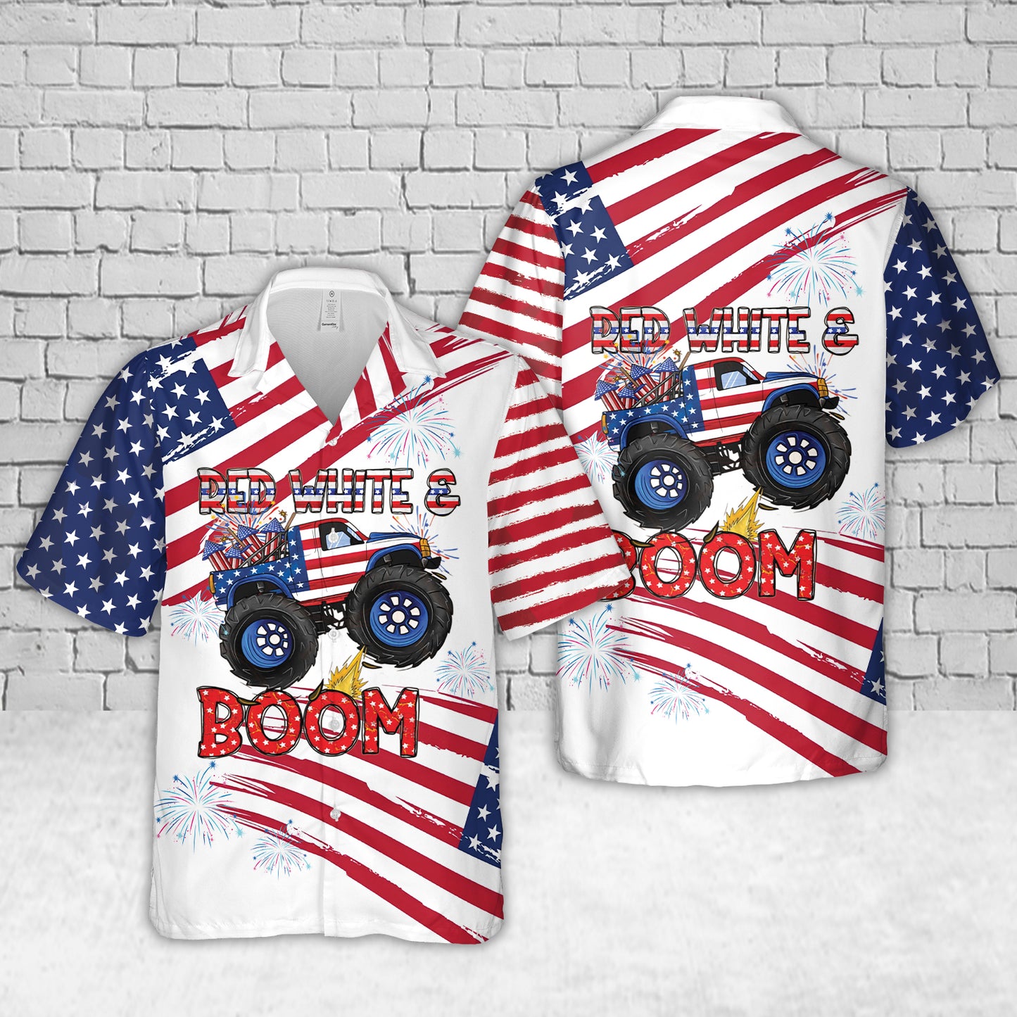 4th of July Monster Truck Hawaiian Shirt