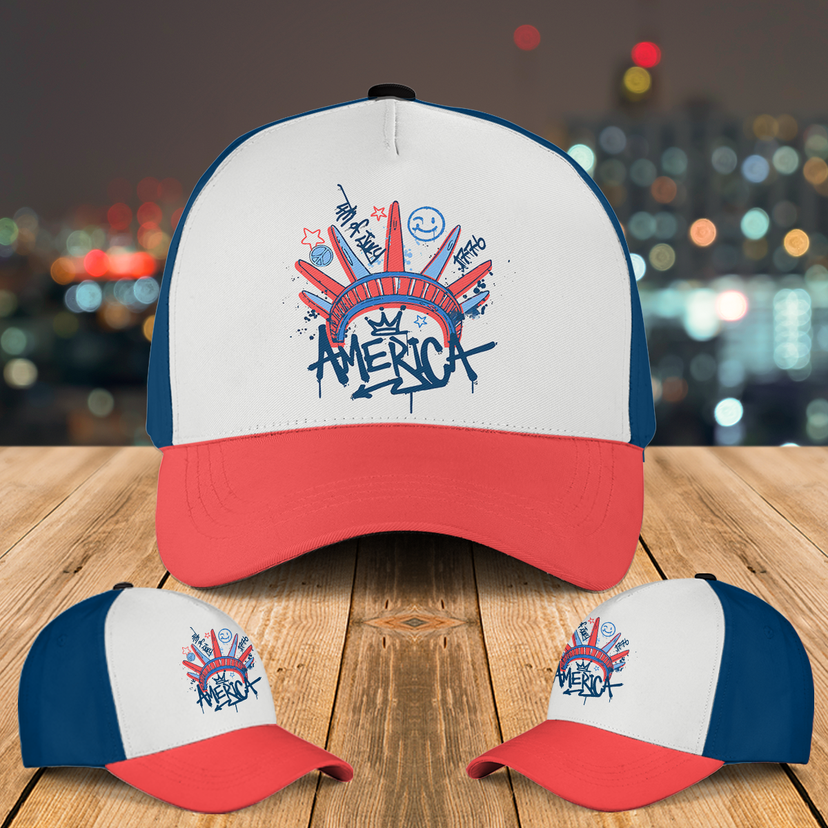 4th of July Statue of Liberty Baseball Cap