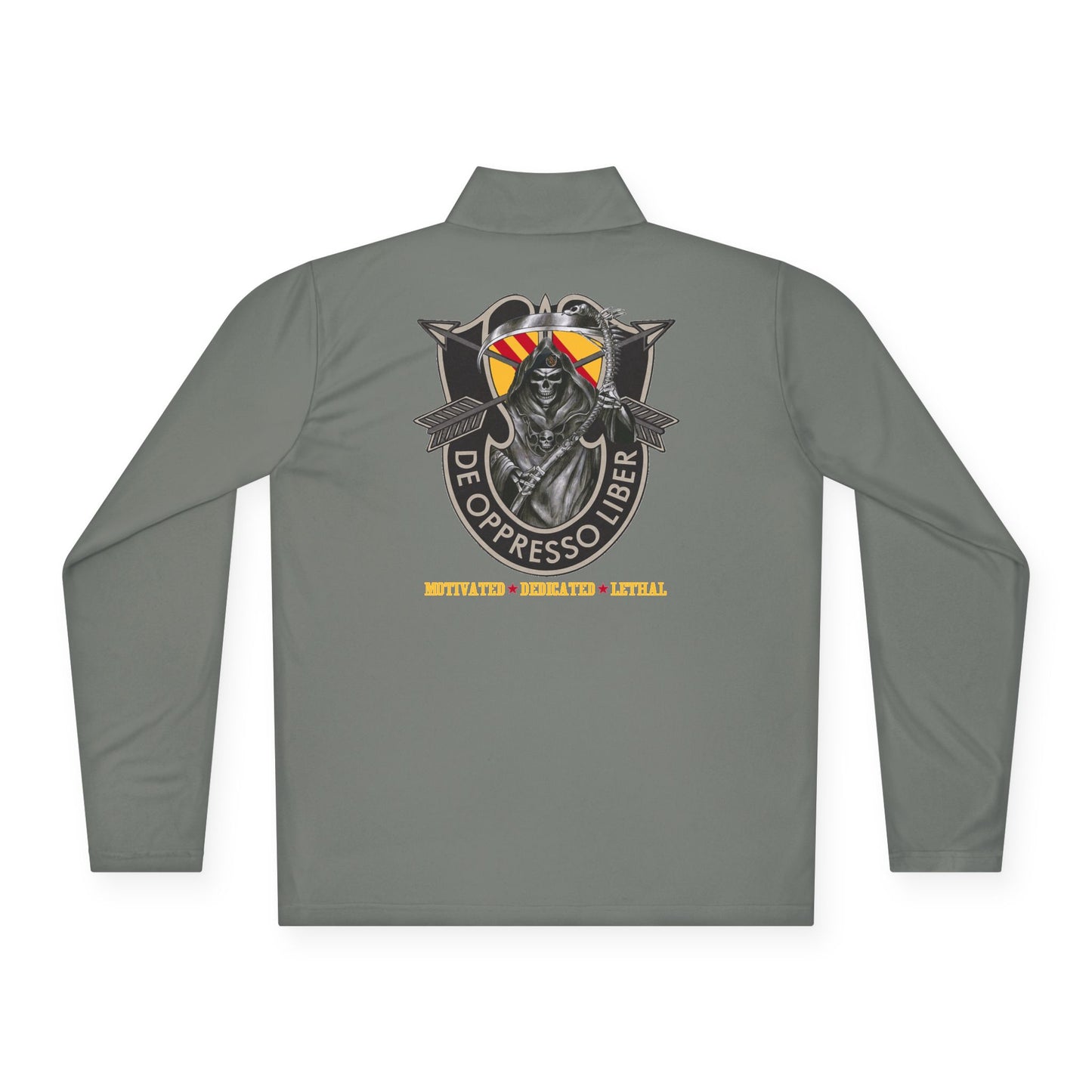 US Army 5th Special Forces Group Skull Death Unisex Quarter-Zip Pullover