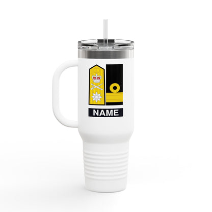 Custom Name, Rank Royal Navy Submarine Service Veteran Insulated Travel Mug, 40oz