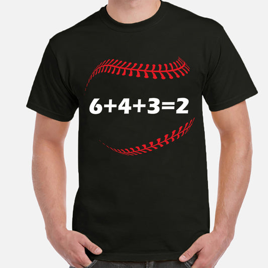 6+4+3=2 Double Play Baseball Player Classic Unisex T-Shirt Gildan 5000 (Made In US)