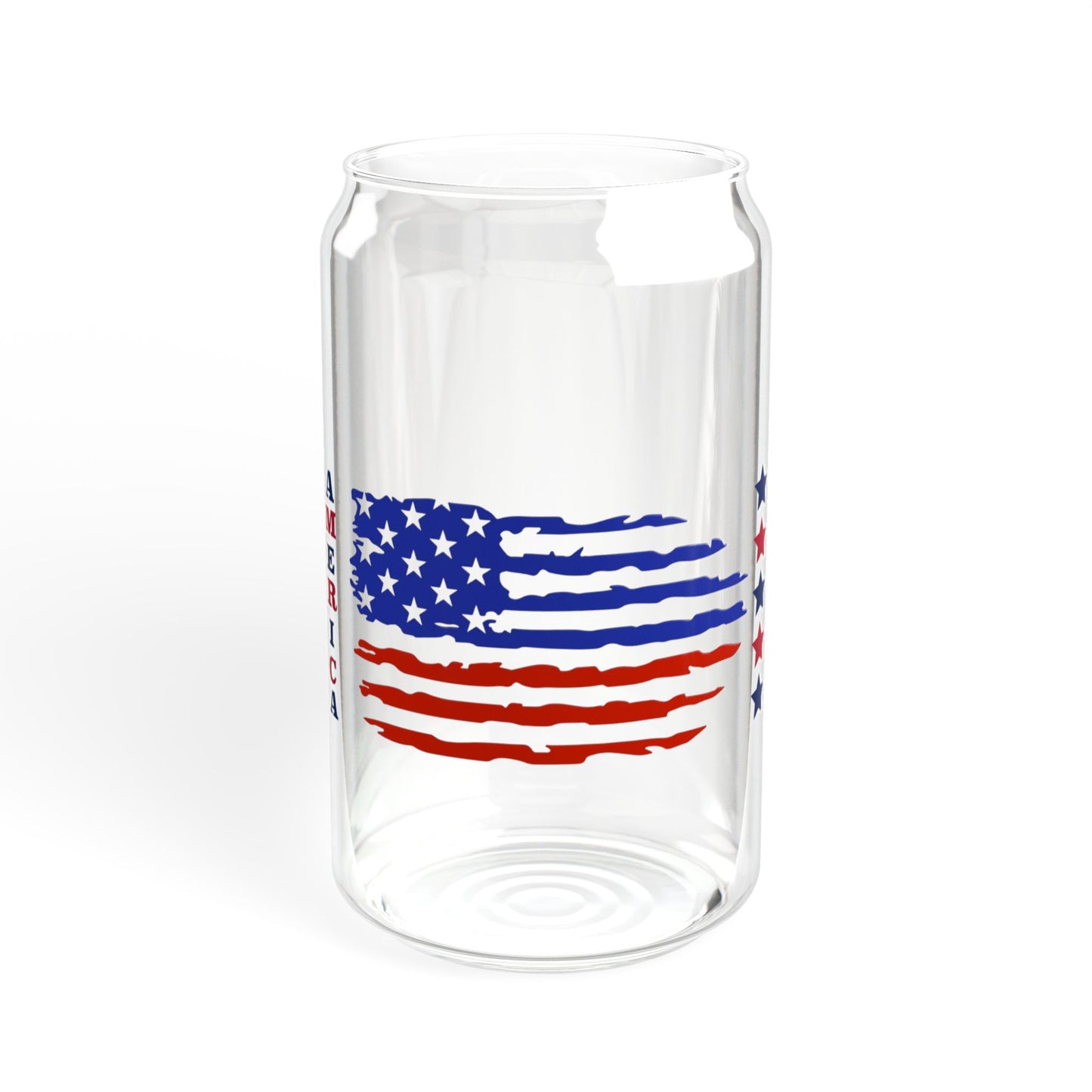 America Red And Blue, 4th Of July Sipper Glass 16oz (Made in US)