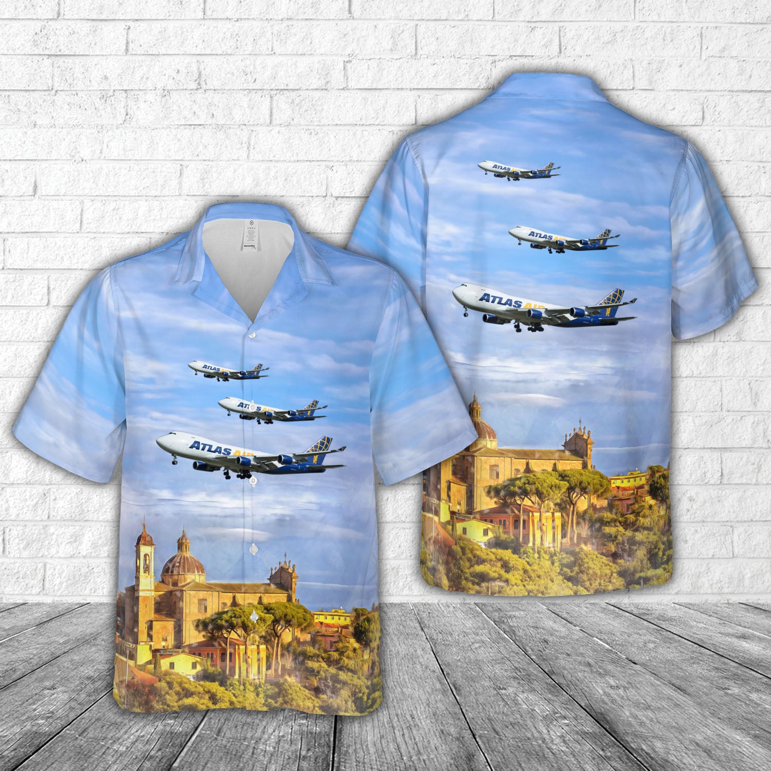 747-400 Atlas Air cargo freighter Hawaiian Shirt