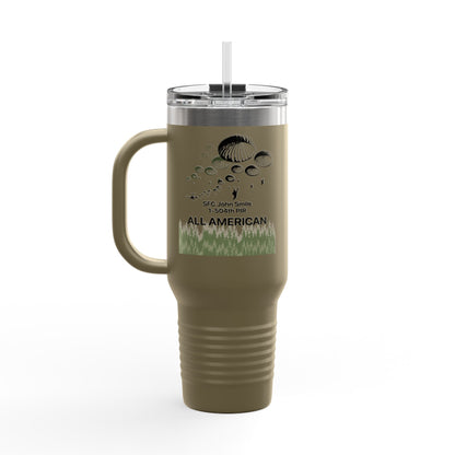 Custom Name, Rank & Unit US Army 82nd Airborne Paratroopers Insulated Travel Mug, 40oz