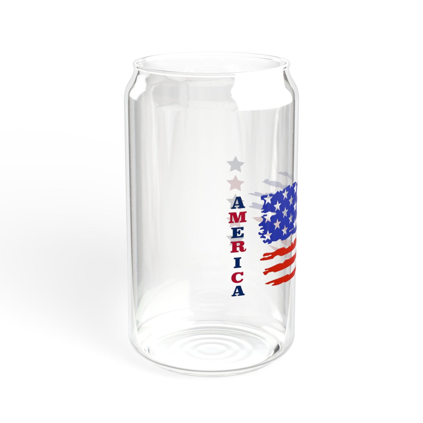 America Red And Blue, 4th Of July Sipper Glass 16oz (Made in US)