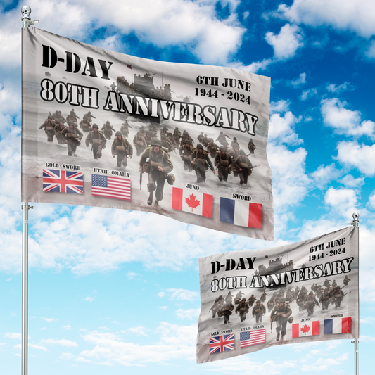 80 Years D-Day Landings 6th June 1944-2024 House Flag