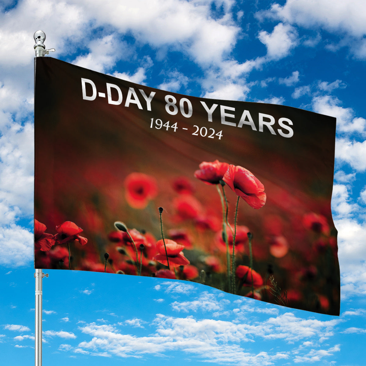 80th Anniversary D-Day Poppy House Flag