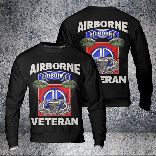 US Army 82nd Airborne Veteran Paratrooper AOP Sweatshirt (Lightweight)