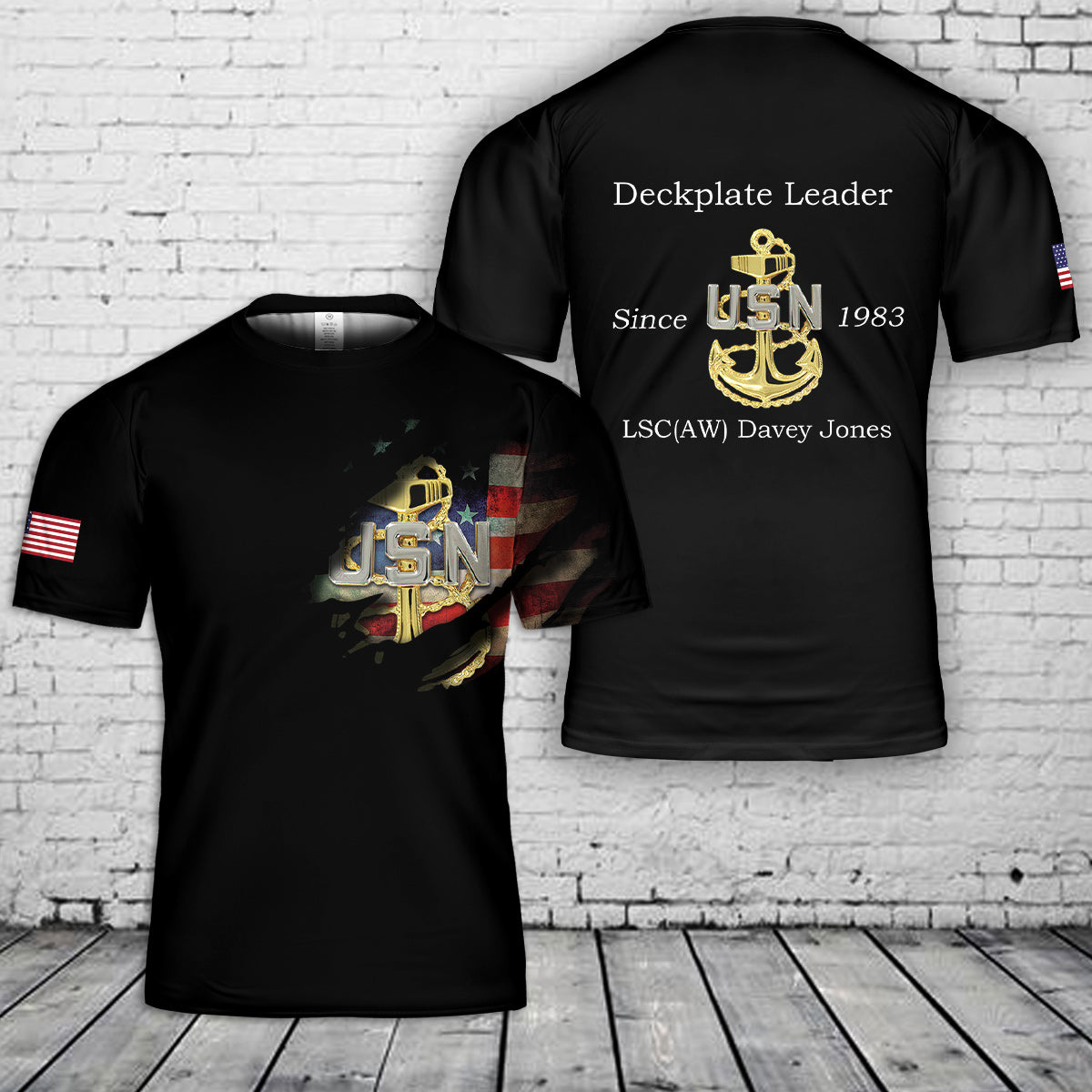 Custom Name &  Position US Navy Chief 3D T-Shirt