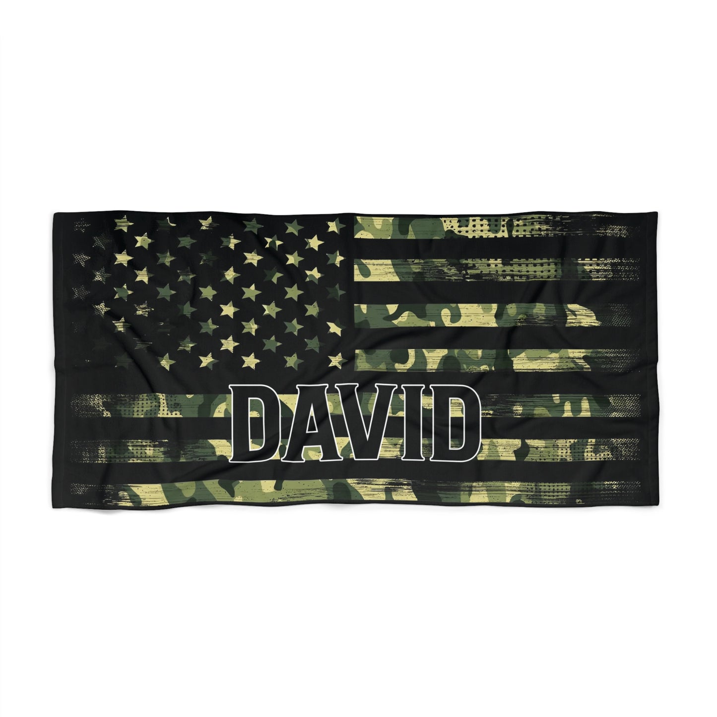 Custom Name Veteran Army Beach Towel
