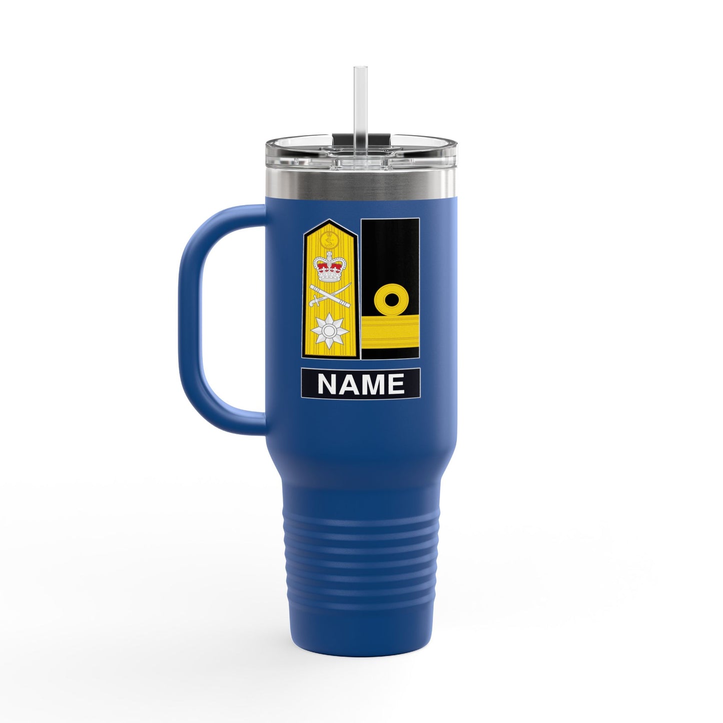 Custom Name, Rank Royal Navy Submarine Service Veteran Insulated Travel Mug, 40oz