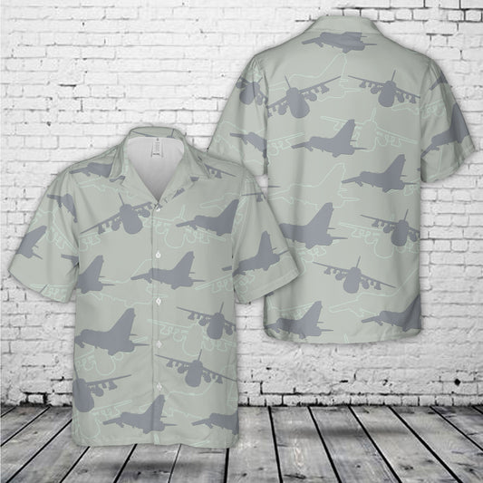 A-7E Corsair II Silhouette Hawaiian Shirt