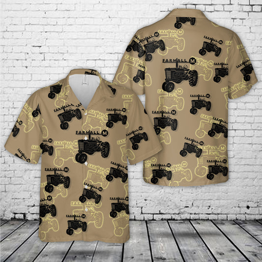 Farmall Super M Tractor Silhouette Hawaiian Shirt