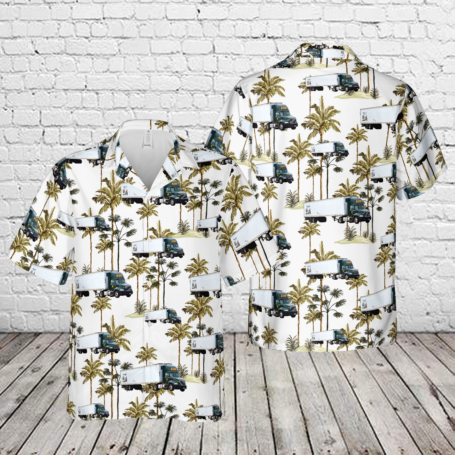 ABF Freight Mack Pinnacle with a Long Box Hawaiian Shirt
