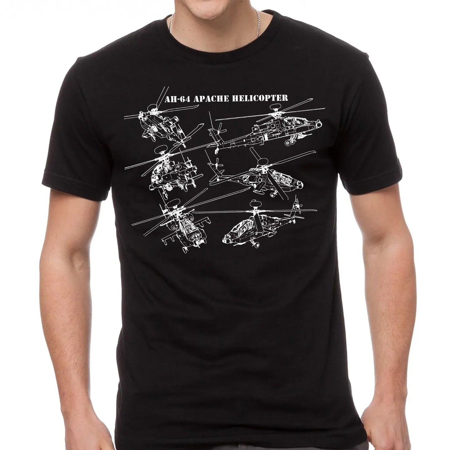 AH-64 Apache Helicopter Classic Unisex T-Shirt Gildan 5000 (Made In US)