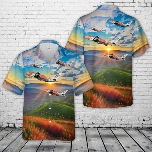 ANA Airbus A380-841 "Ka La" Orange turtle livery Hawaiian Shirt