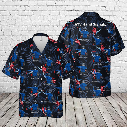 ATV Hand Signals Hawaiian Shirt