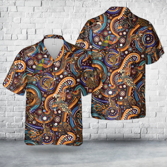 Aboriginal Inspired Australian Animals Hawaiian Shirt