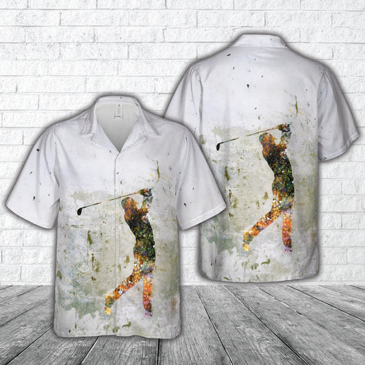 Abstract Golf Player Hawaiian Shirt