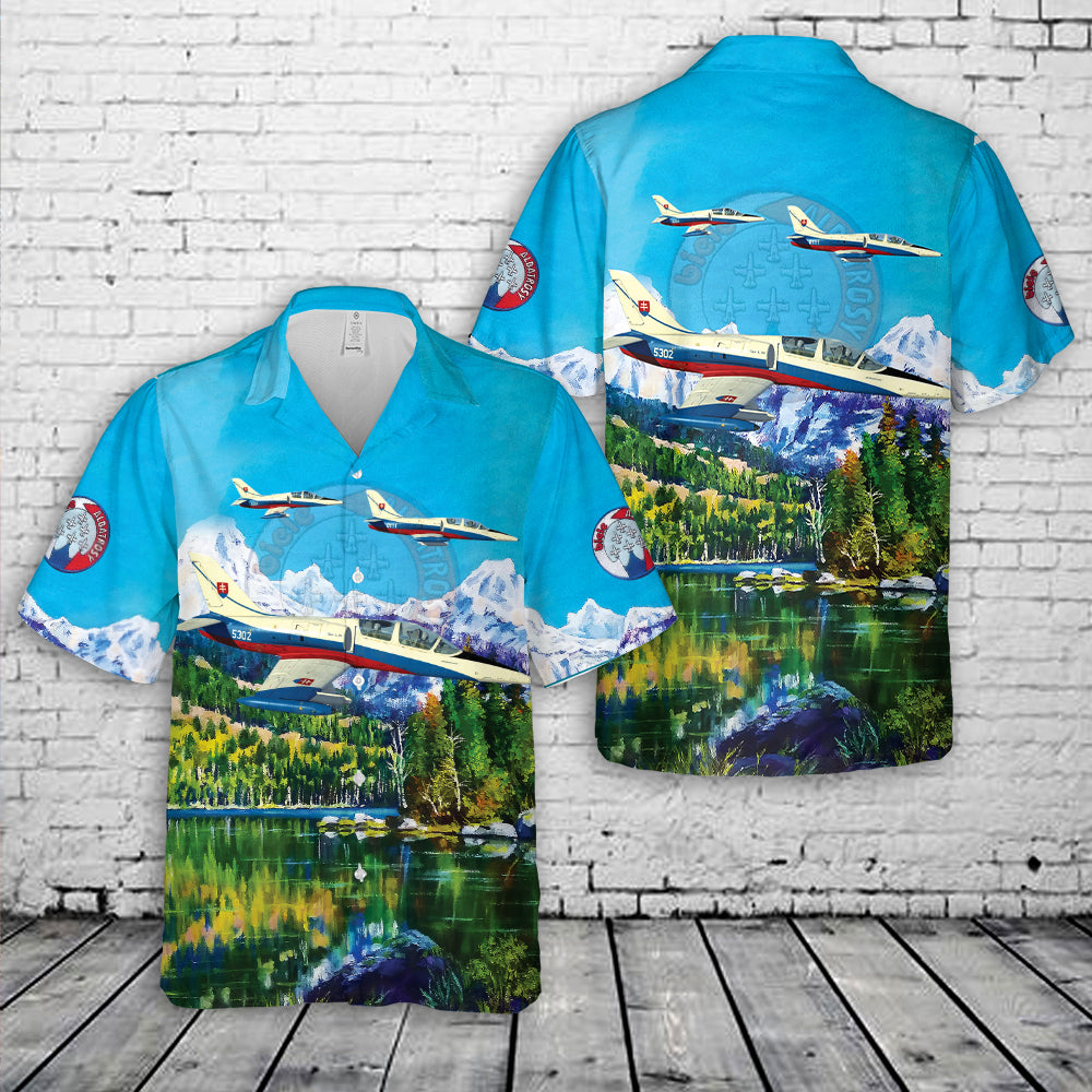 Aerobatic Slovakia Air Force White Albatros 'Biele Albatrosy' Display Team Hawaiian Shirt