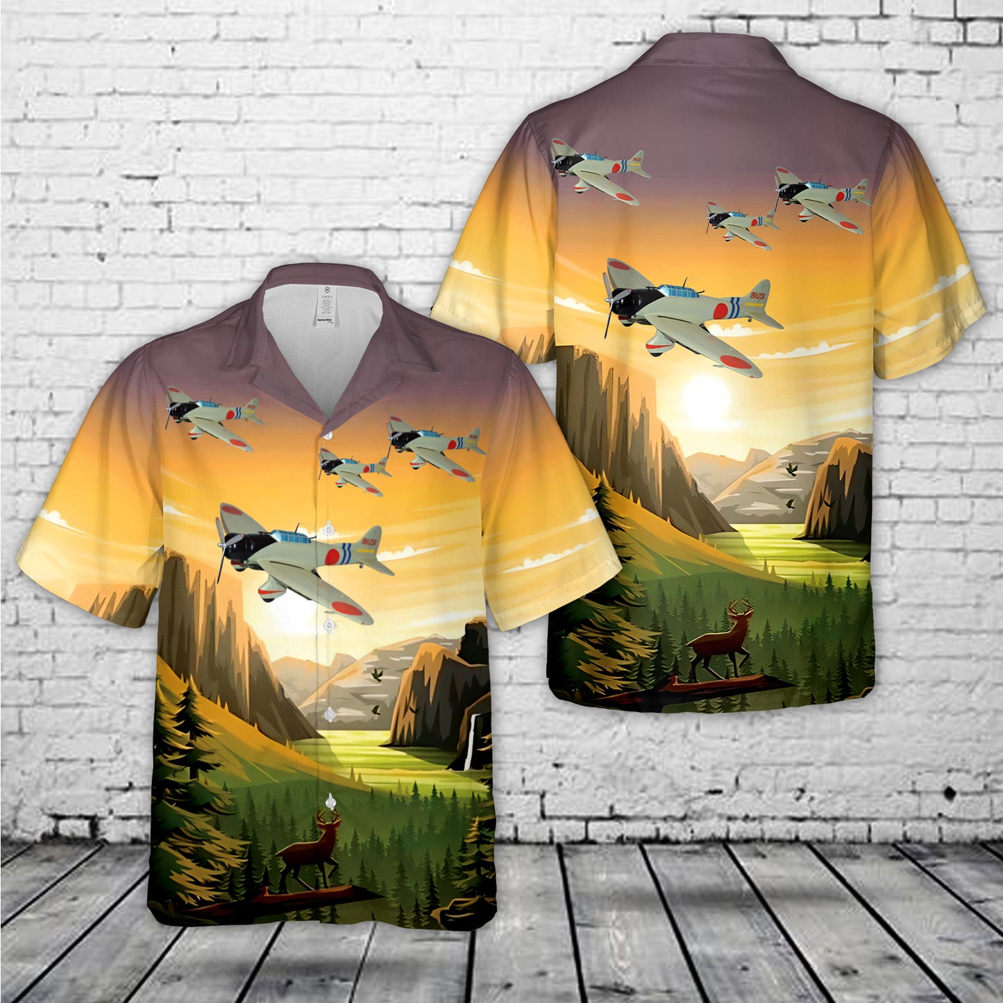 Aichi D3A VAL Japanese WWII dive bomber airplane Hawaiian Shirt