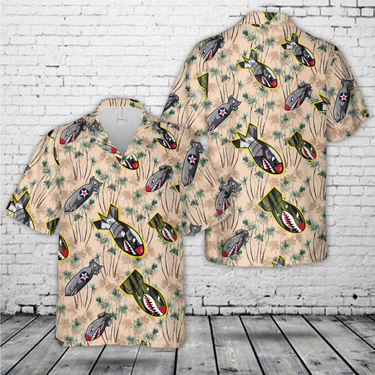 Air Bomb Flying Tiger Shark Mouth Hawaiian Shirt