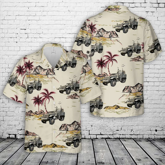 Air Defense Gun- M16 Anti-aircraft Motor Gun Carriage, U. S. Army, Fort Riley, Kansas Hawaiian Shirt