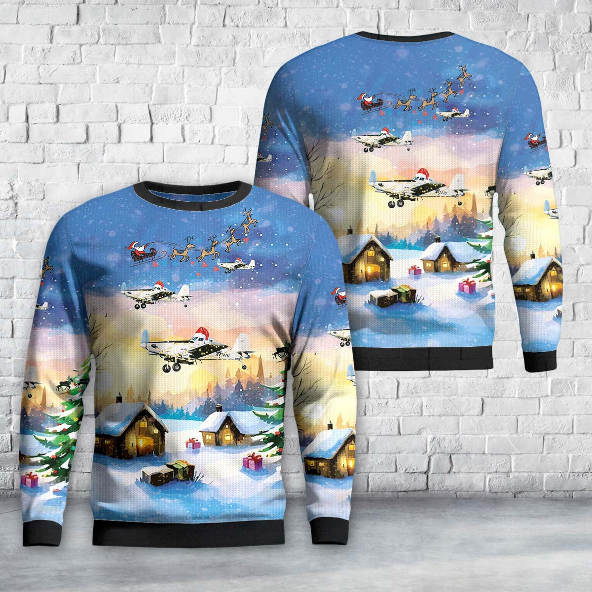 Air Tractor AT-802U Sky Warden - N4247U Christmas AOP Sweater