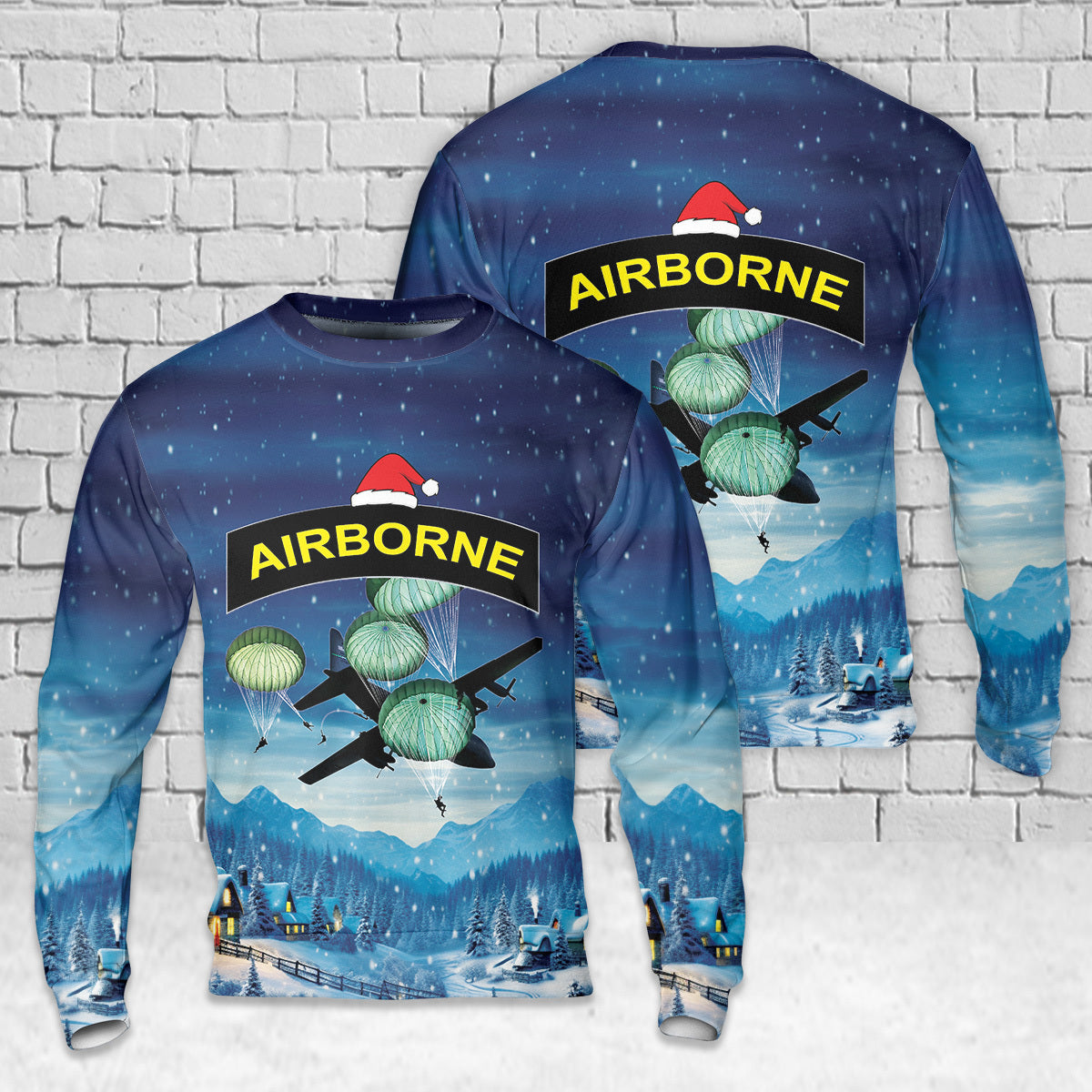Airborne Paratrooper Drop AOP Christmas Sweater