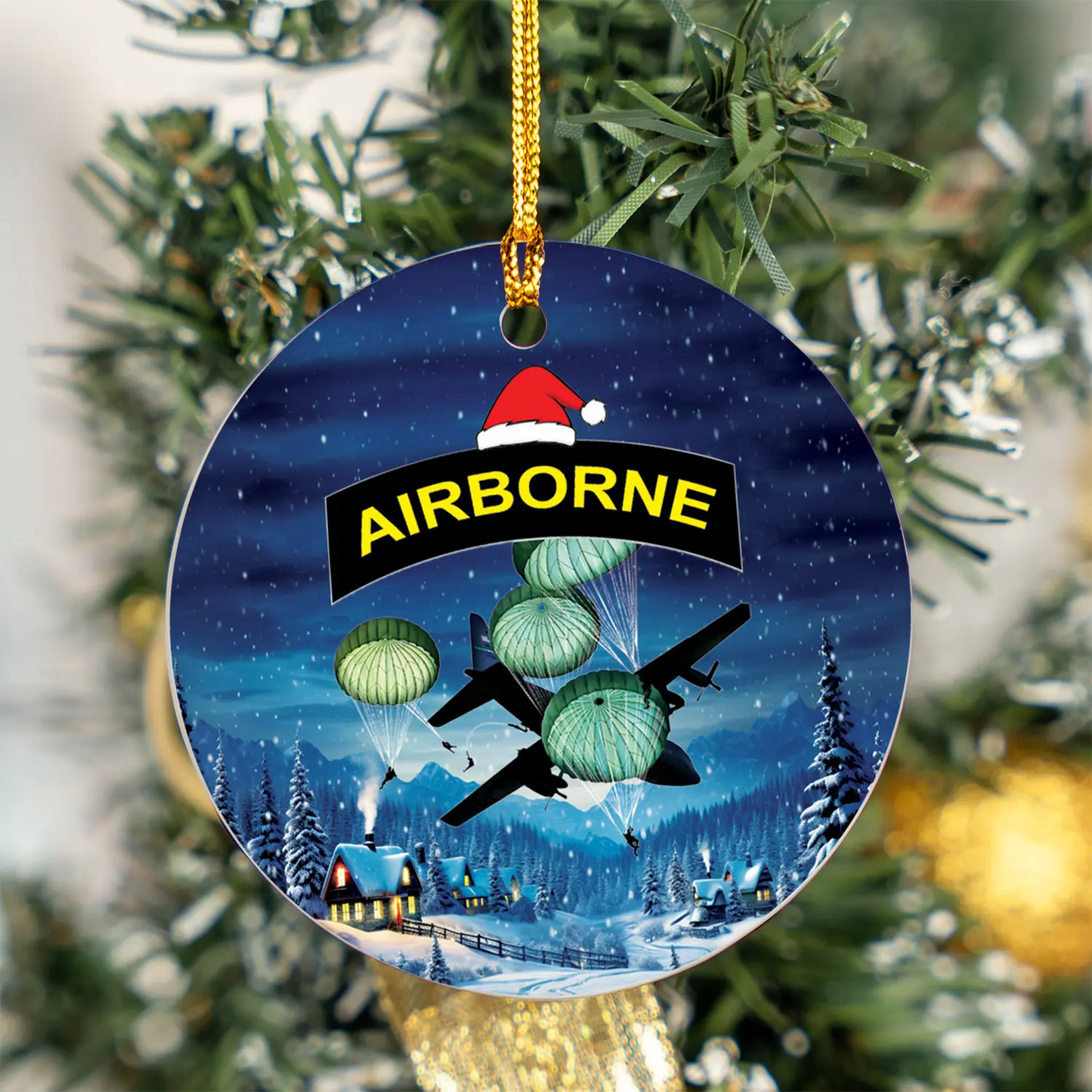 Airborne Paratrooper Drop Ceramic Ornament