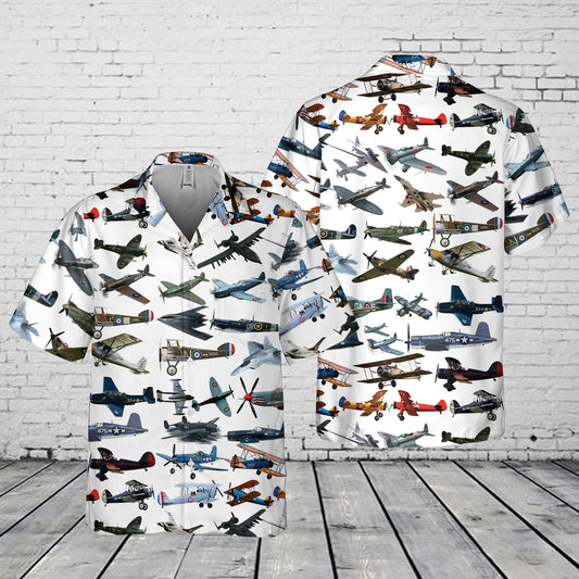 Aircraft Planes Pocket Hawaiian Shirt