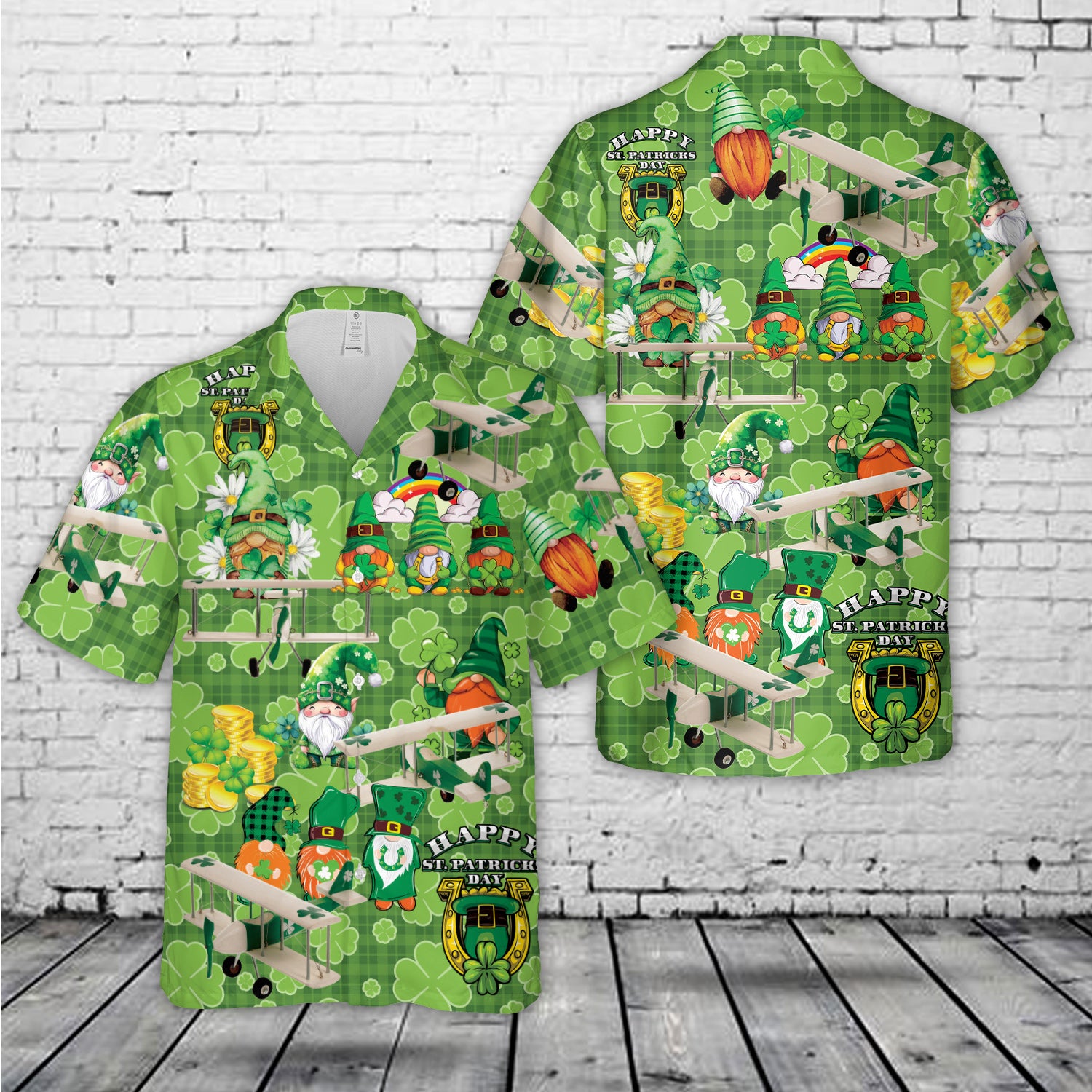 Airplane St. Patrick's Day Hawaiian Shirt