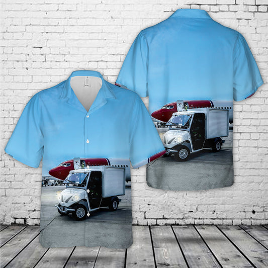 Airport Luggage transport truck Hawaiian Shirt