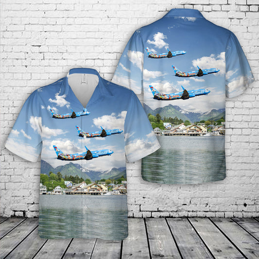 Alaska Airlines Pixar Pier Colors N537AS Hawaiian Shirt
