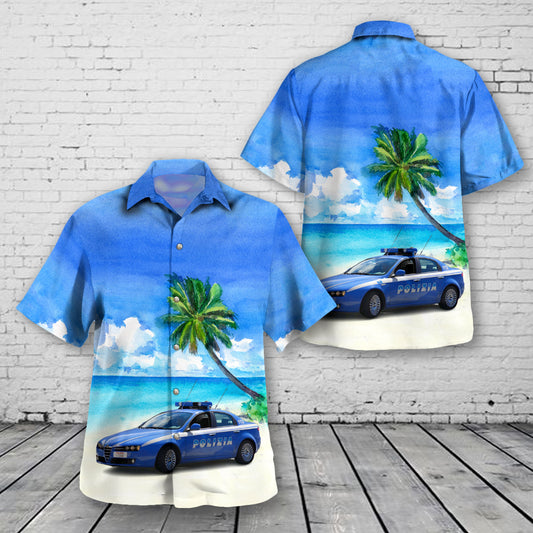 Alfa Romeo Police Car Vatican City Rome Hawaiian Shirt