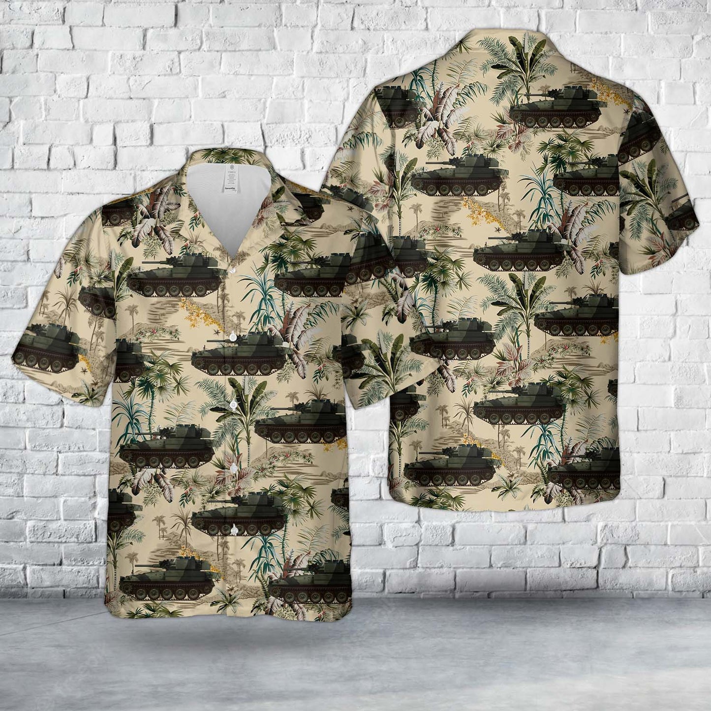 Alvis Scorpion of the British Army with the typical OTAN camouflage, 1975 Hawaiian Shirt