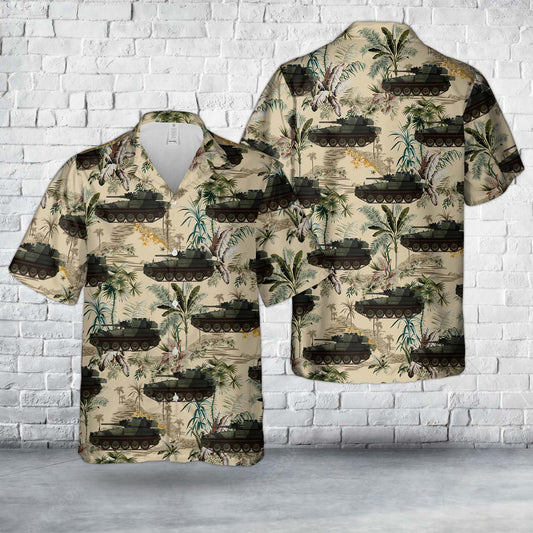 Alvis Scorpion of the British Army with the typical OTAN camouflage, 1975 Hawaiian Shirt