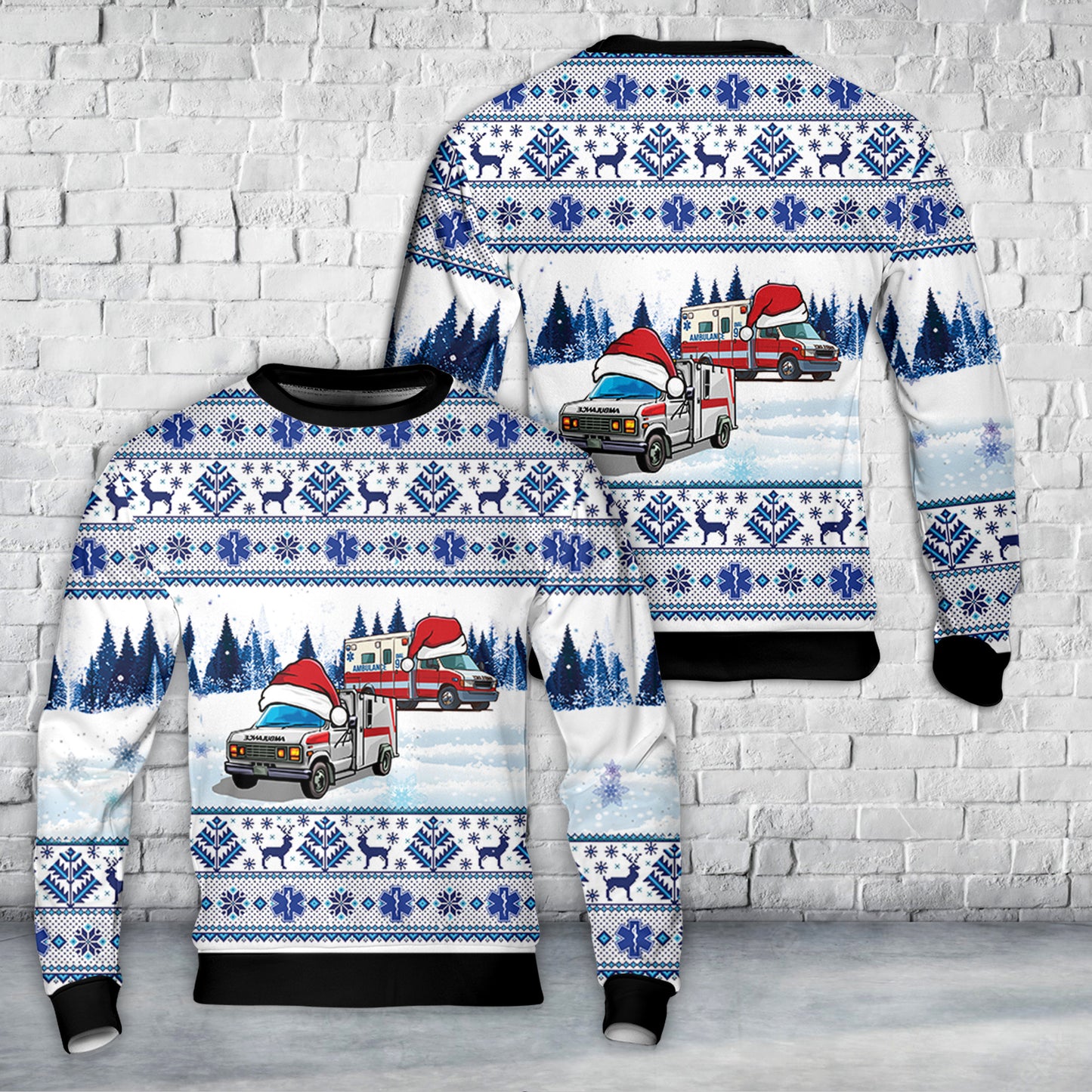 Ambulance Christmas AOP Sweater