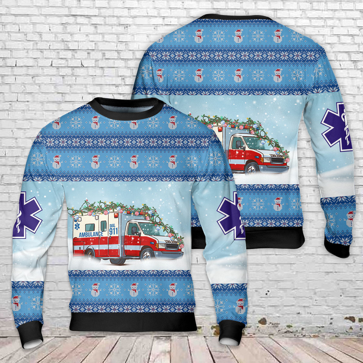 Ambulance Christmas AOP Sweater