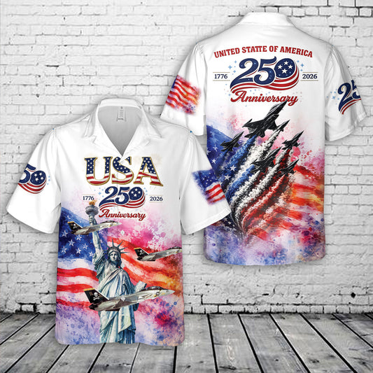 America 250th Anniversary F-14 Tomcat Hawaiian Shirt