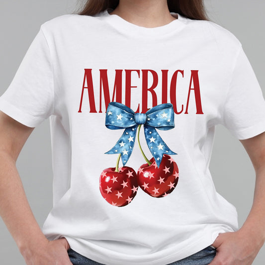 America Cherries 4th Of July Classic Unisex T-Shirt Gildan 5000 (Made In US)