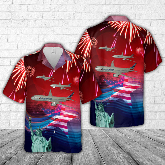 American Airlines Boeing 787-900, 4th Of July Hawaiian Shirt