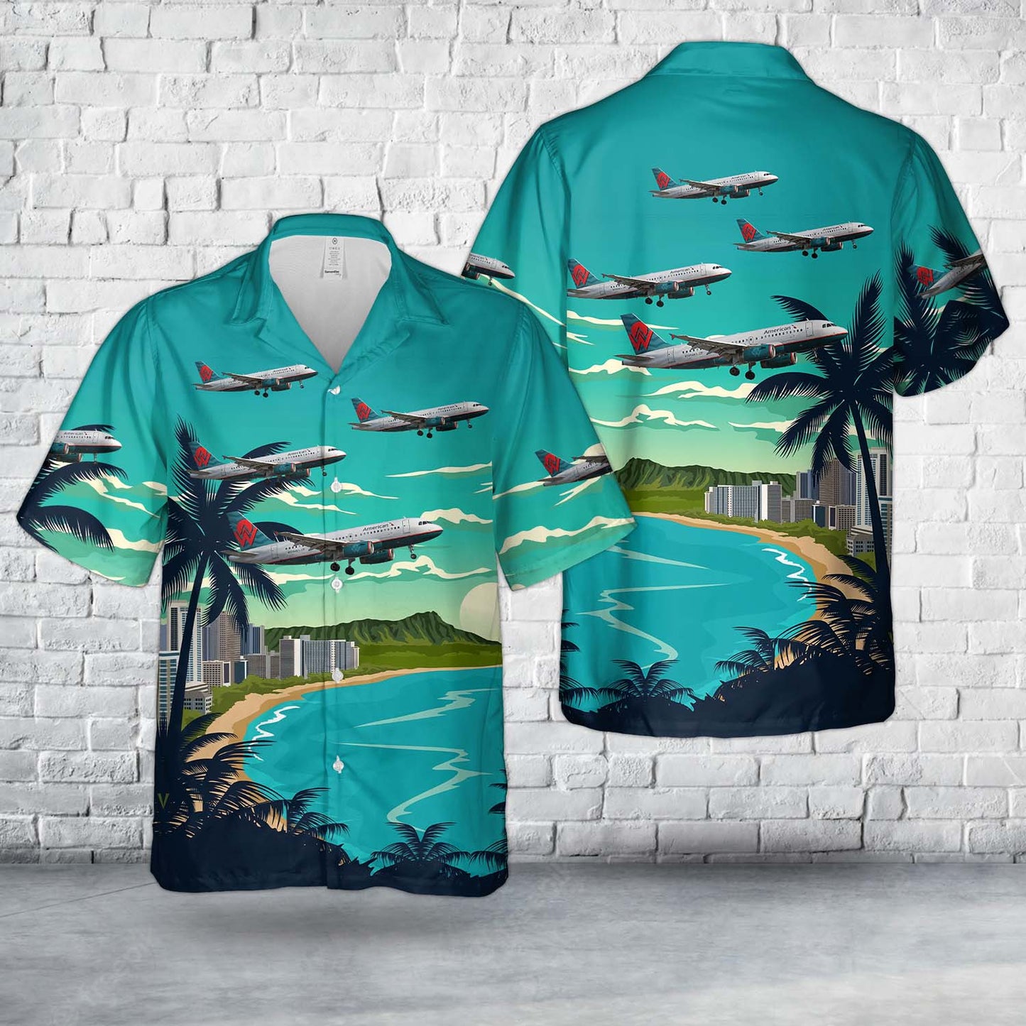 American Airlines “America west” A319 Livery Hawaiian Shirt