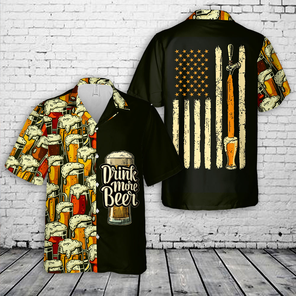 American Flag Craft Beer Hawaiian Shirt