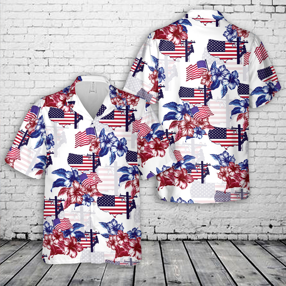 American USA Lineman Hawaiian Shirt