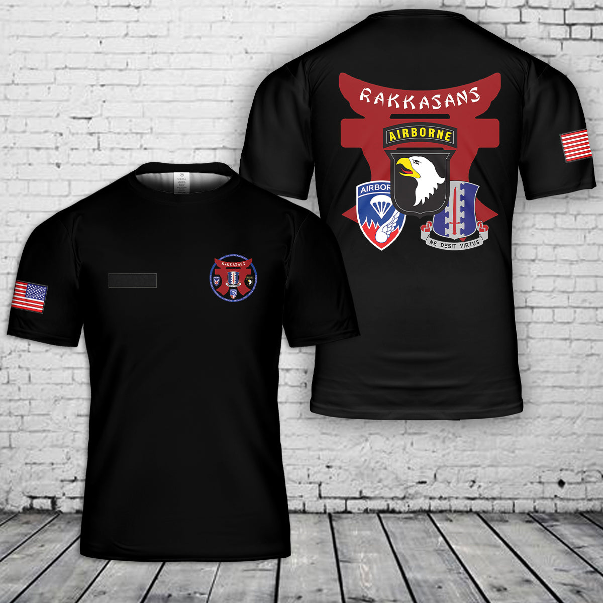 Custom Name US Army 187th Infantry Regiment "Rakkasans" 101st Airborne Division T-Shirt 3D