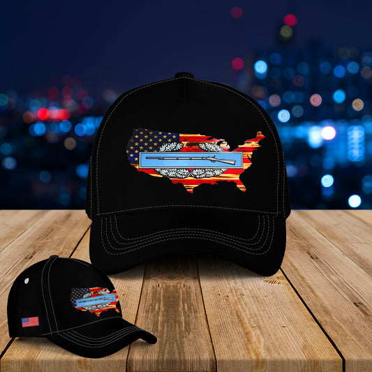 American flag with Combat Infantry Badge Baseball Cap